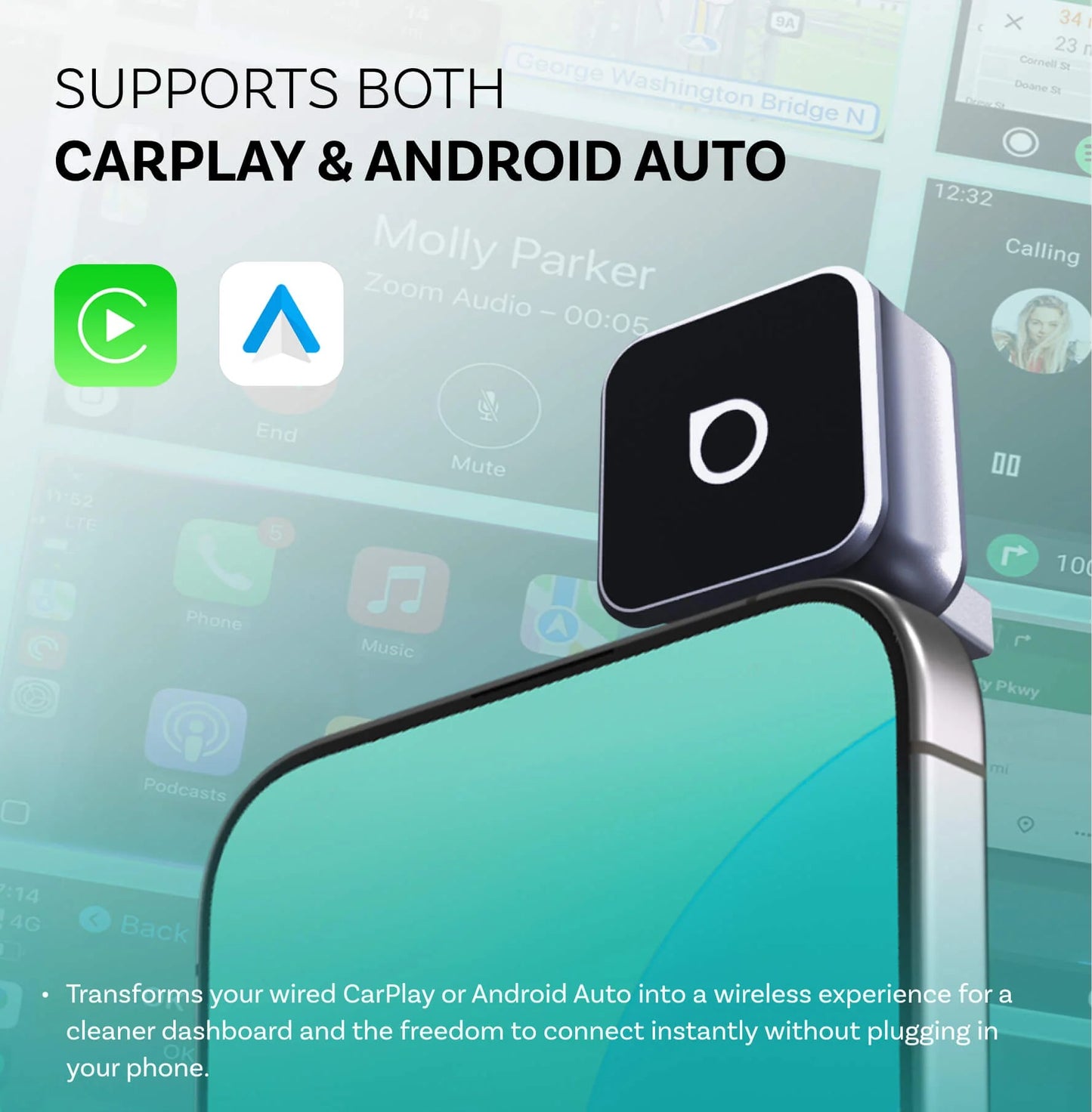 CarPlay & Android Auto sans fil ultra-compact
