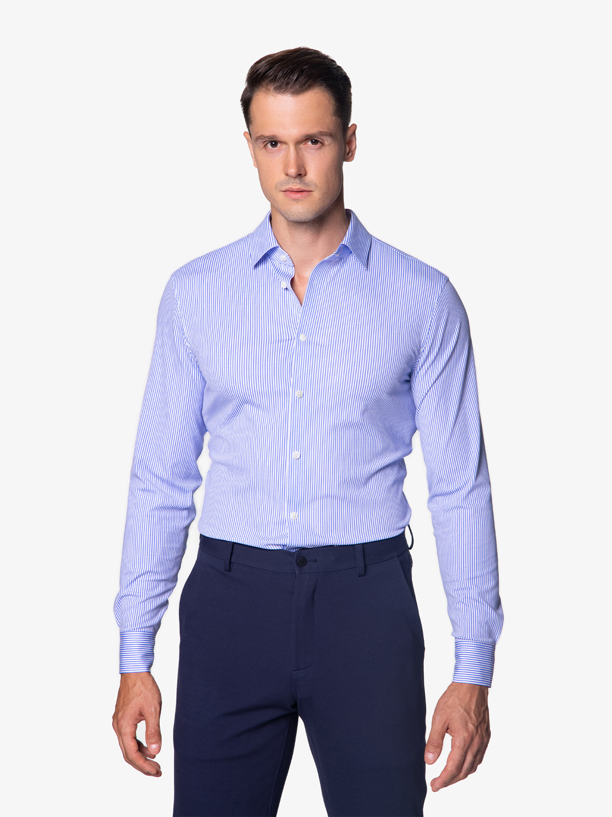 Chemise Stretch AMANY  - Bleu Rayé